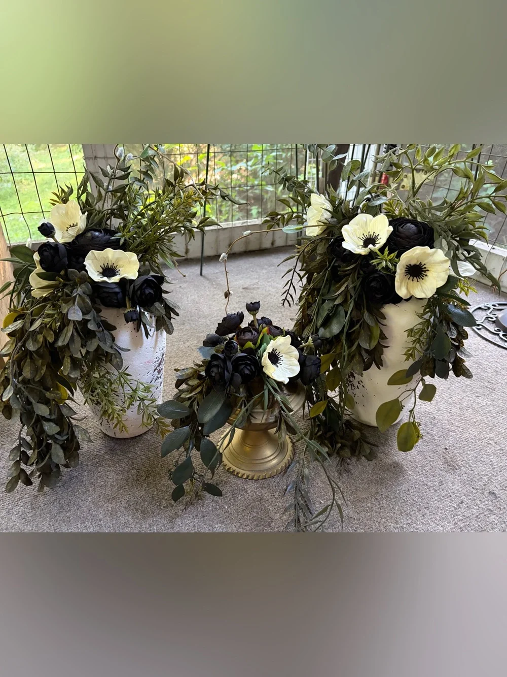 Wedding Floral Arch and Floral Floor Accents
